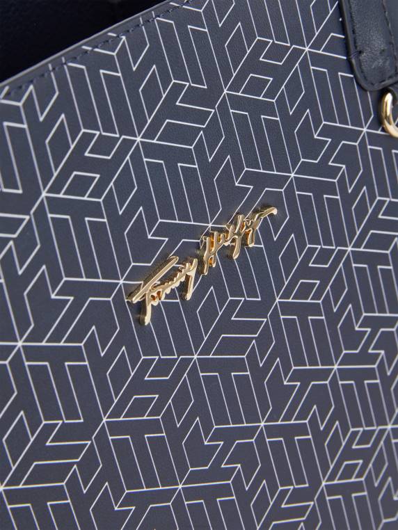 תיק איקוני בהדפס מונוגרמה NX201768 מונוגרמה של שמי מדבר מבטא Tommy Hilfiger