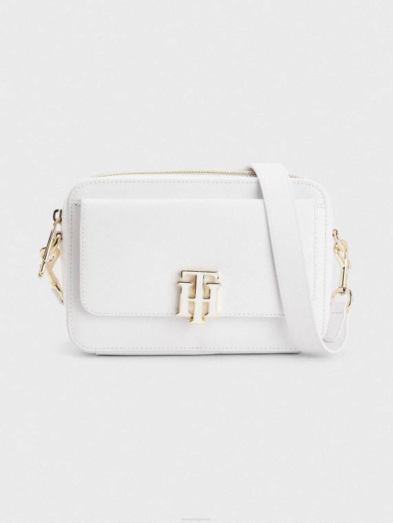 תיק מצלמה עם גרגירי חלוקי נחל NX201789 לבן בוהק Tommy Hilfiger