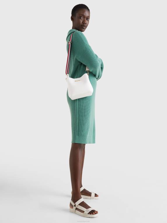 תיק דלי רצועה איקוני NX201796 לבן בוהק Tommy Hilfiger