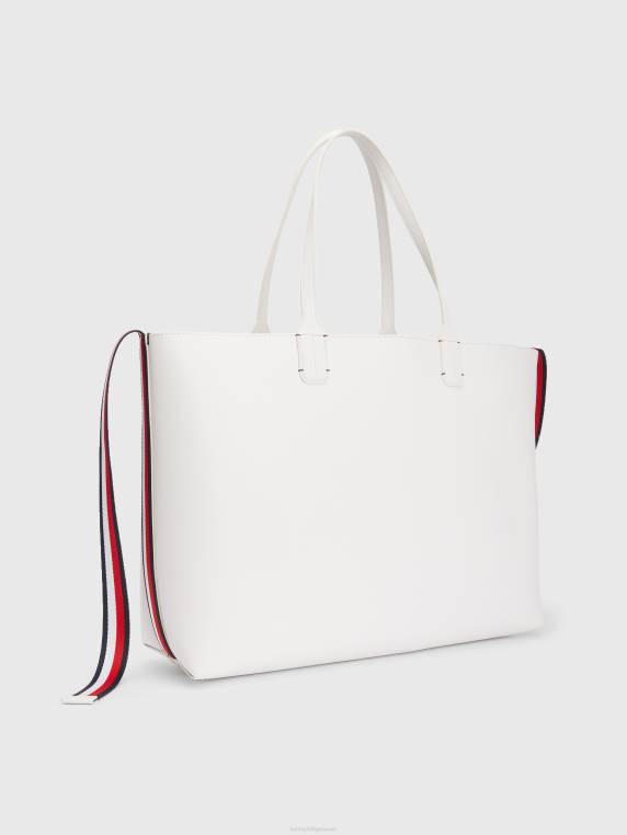 תיק חתימה איקוני NX201806 לבן בוהק Tommy Hilfiger