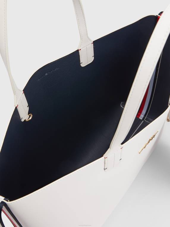 תיק חתימה איקוני NX201806 לבן בוהק Tommy Hilfiger