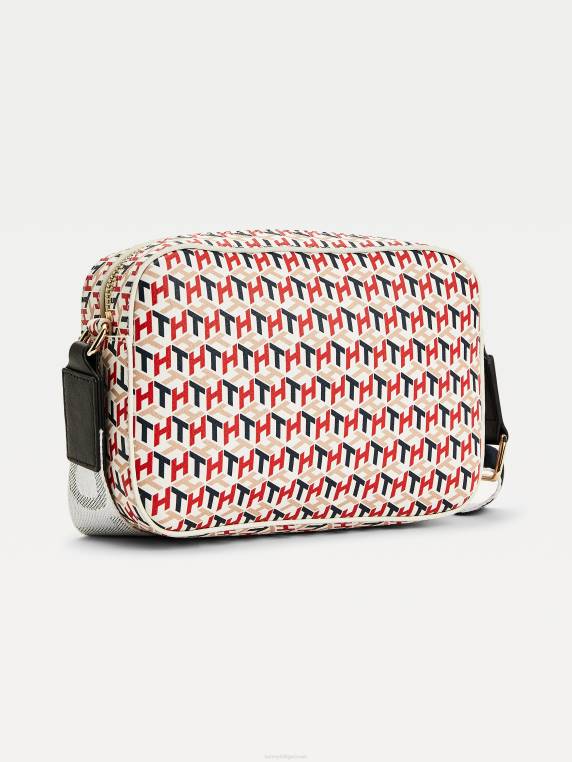 תיק מצלמה איקוני עם מונוגרמה NX201831 מונוגרמה תאגידית Tommy Hilfiger