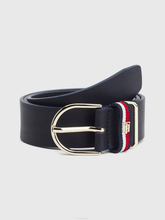 חגורת עור שומר חתימה NX201842 חלל כחול Tommy Hilfiger