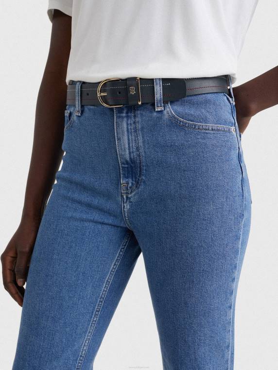 חגורת עור עם חתימה NX201852 תאגיד Tommy Hilfiger