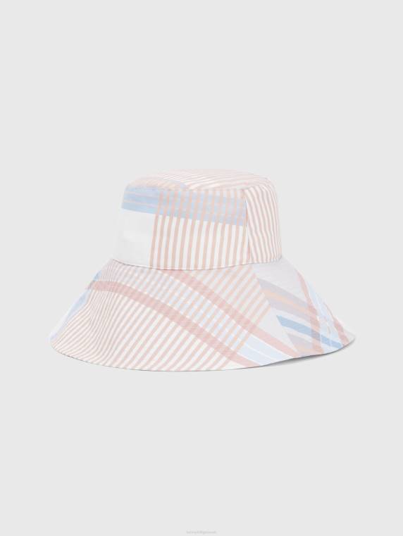 כובע דלי איקוני בגודל אוברסייז NX201860 מדרס ורוד Tommy Hilfiger