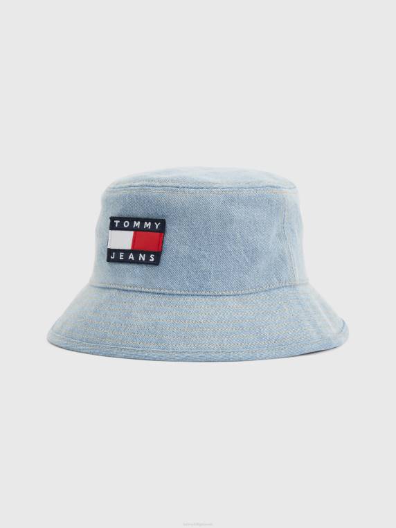 כובע דלי ג'ינס NX201864 שטיפת ג'ינס בחומצה Tommy Hilfiger