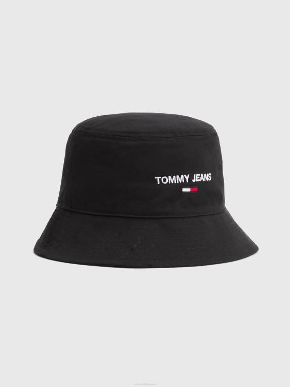 כובע דלי לוגו מכותנה אורגנית NX201876 שָׁחוֹר Tommy Hilfiger