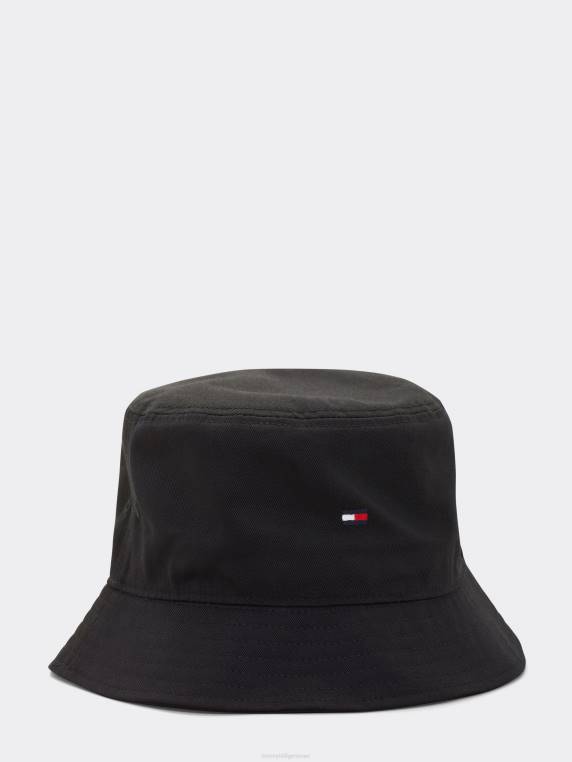 כובע דלי רקמת דגל מכותנה אורגנית NX201887 שָׁחוֹר Tommy Hilfiger