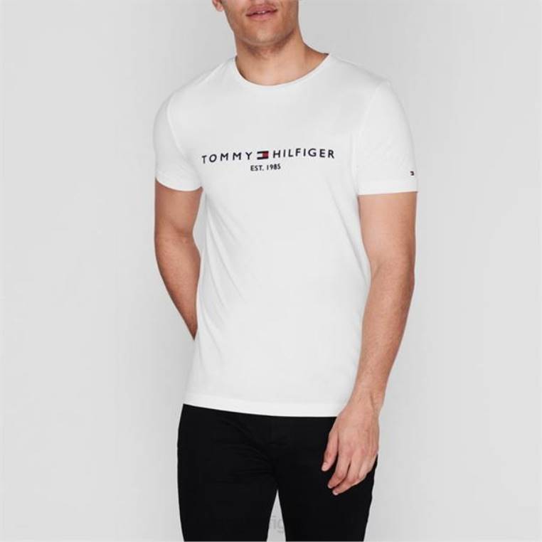 חולצת טי עם צווארון לוגו NX2019498 לבן 118 Tommy Hilfiger