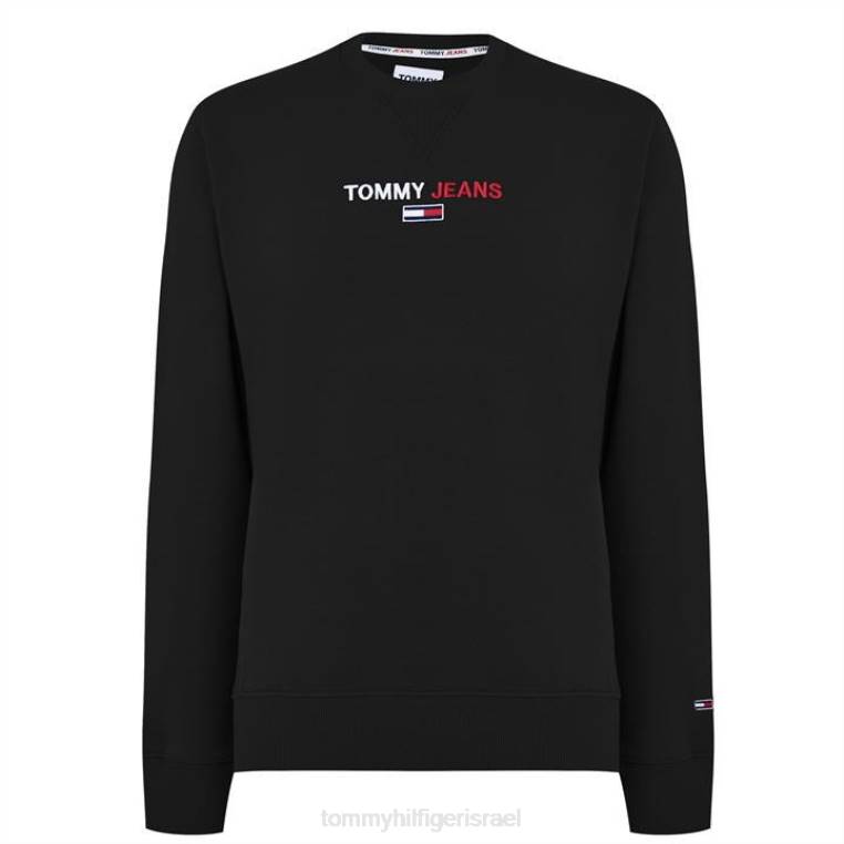סוודר לוגו ליניארי NX2019503 מיטות שחורות Tommy Hilfiger