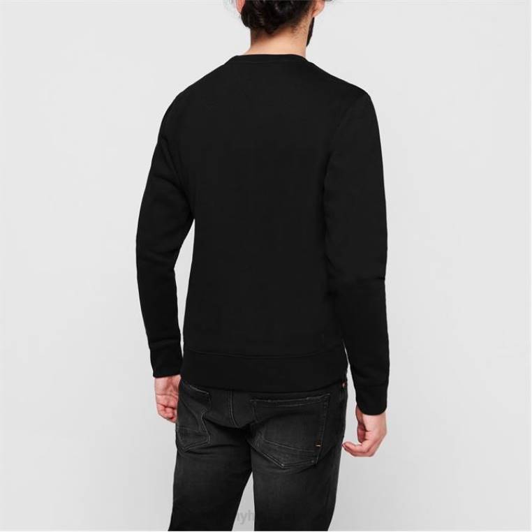 סוודר לוגו ליניארי NX2019503 מיטות שחורות Tommy Hilfiger