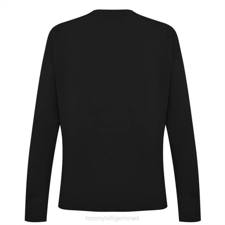 סוודר לוגו ליניארי NX2019503 מיטות שחורות Tommy Hilfiger