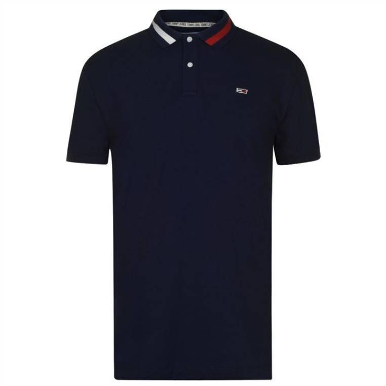 חולצת פולו בצבע צווארון NX2019528 צי הדמדומים Tommy Hilfiger