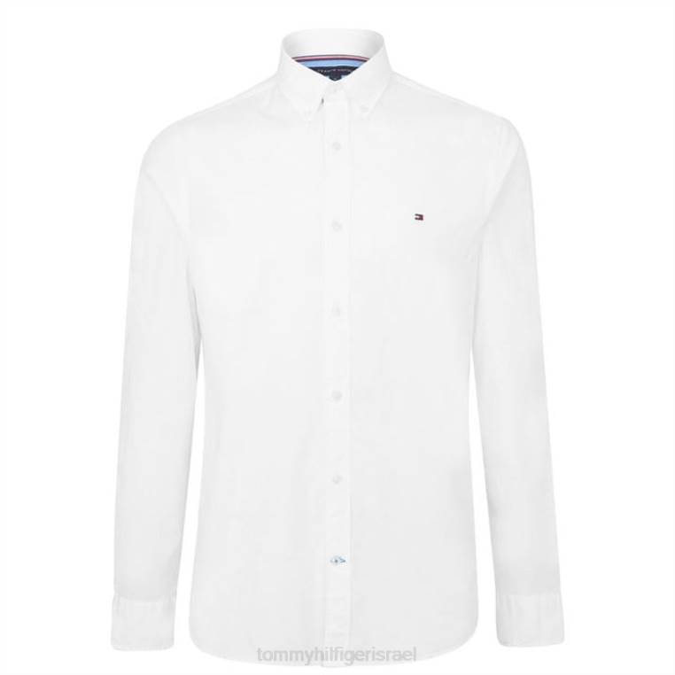 חולצת פופלין מתיחה עם שרוולים ארוכים NX2019558 לבן 100 Tommy Hilfiger