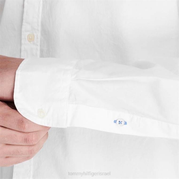 חולצת פופלין מתיחה עם שרוולים ארוכים NX2019558 לבן 100 Tommy Hilfiger