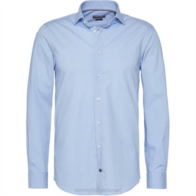 חולצת פופלין מתיחה בגזרה דקיקה NX2019564 כְּחוֹל Tommy Hilfiger