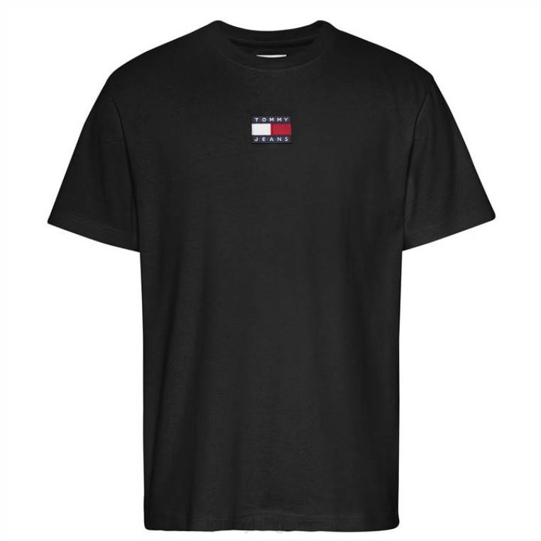 חולצת טריקו עם תג NX2019585 מיטות שחורות Tommy Hilfiger