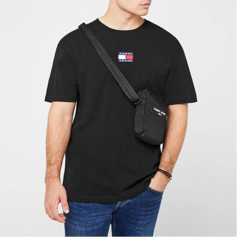 חולצת טריקו עם תג NX2019585 מיטות שחורות Tommy Hilfiger