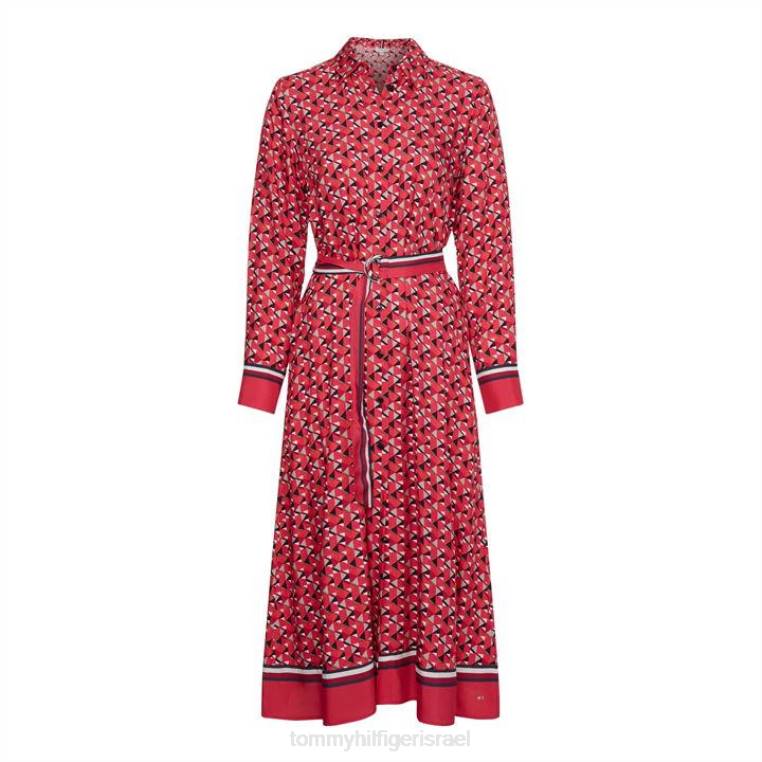 שמלת חולצת מידי לנשים בהדפס גיאומטרי NX2019611 גיאוגרפיה של האי Tommy Hilfiger
