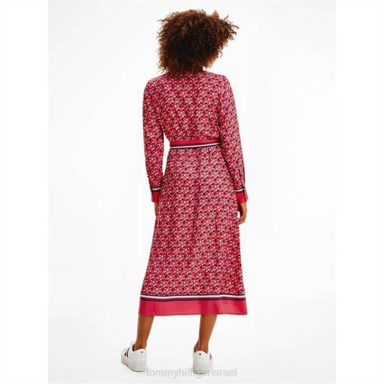 שמלת חולצת מידי לנשים בהדפס גיאומטרי NX2019611 גיאוגרפיה של האי Tommy Hilfiger