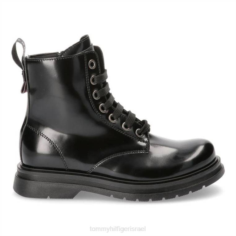 מגפי תחרה בפטנט NX2019628 שחור 999 Tommy Hilfiger