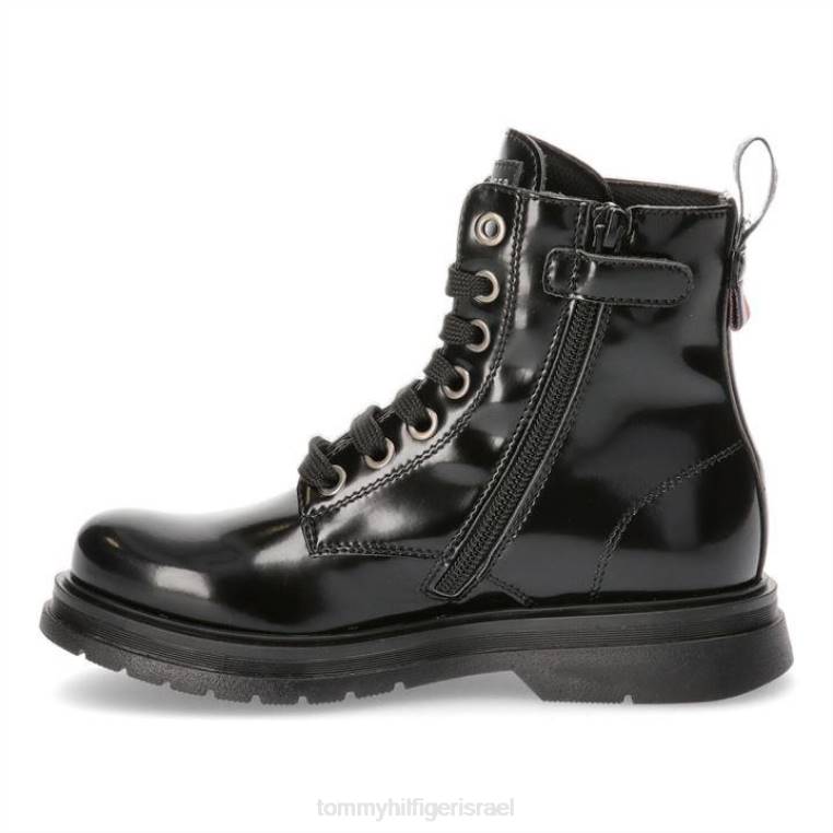 מגפי תחרה בפטנט NX2019628 שחור 999 Tommy Hilfiger