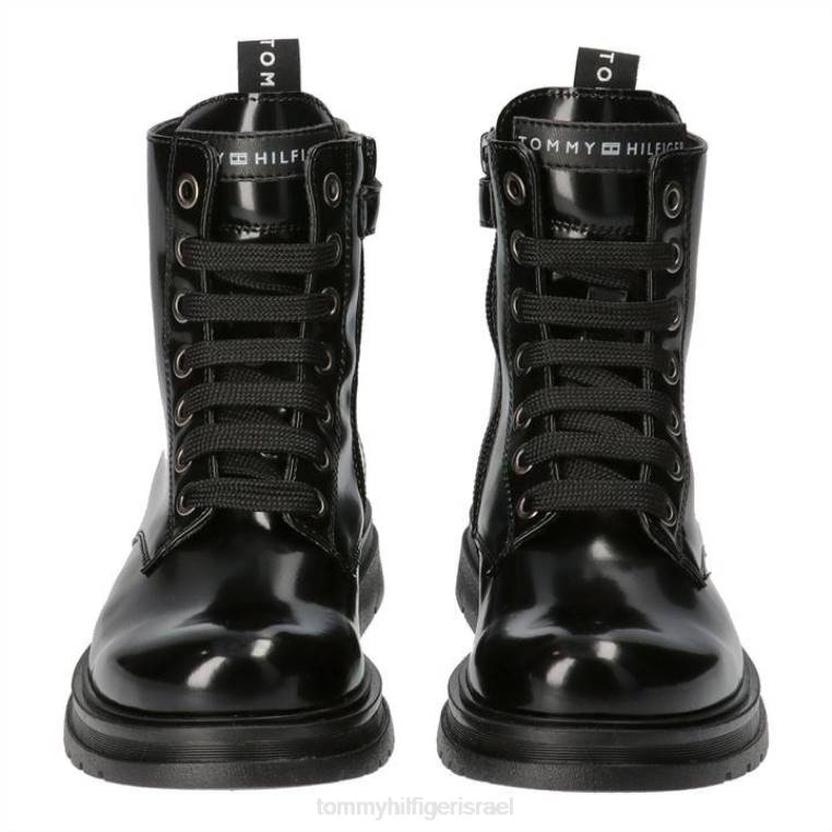 מגפי תחרה בפטנט NX2019628 שחור 999 Tommy Hilfiger