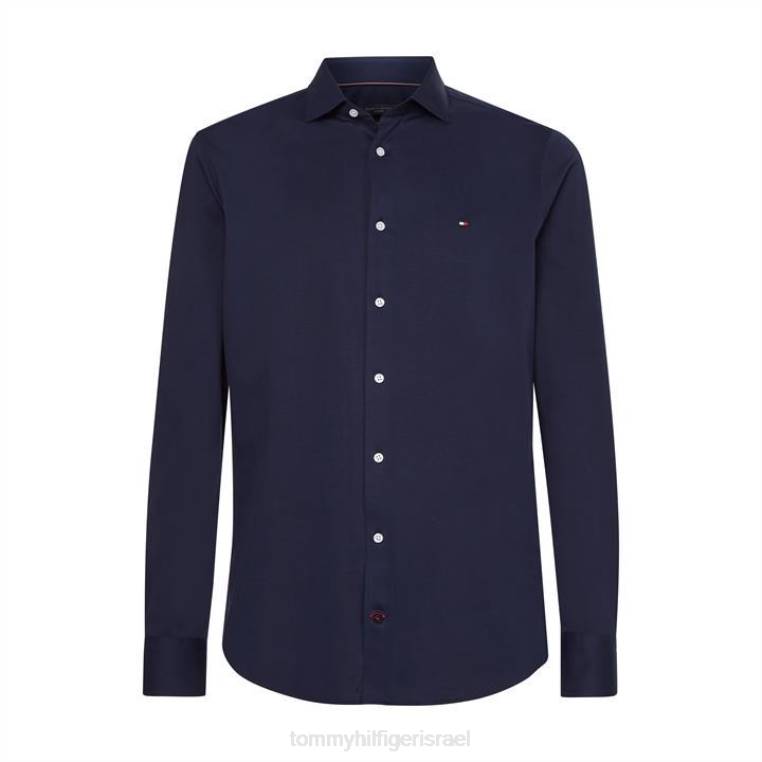 חולצה מוצקה ג'רסי NX2019634 חיל הים Tommy Hilfiger
