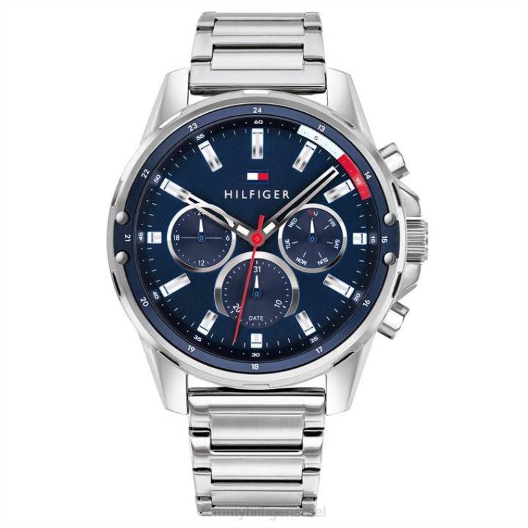 שעון צמיד נירוסטה חוגה כחולה NX2019648 כסף/כחול Tommy Hilfiger