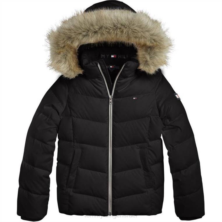 מעיל פוך פרוותי חיוני NX2019676 מיטות שחורות Tommy Hilfiger