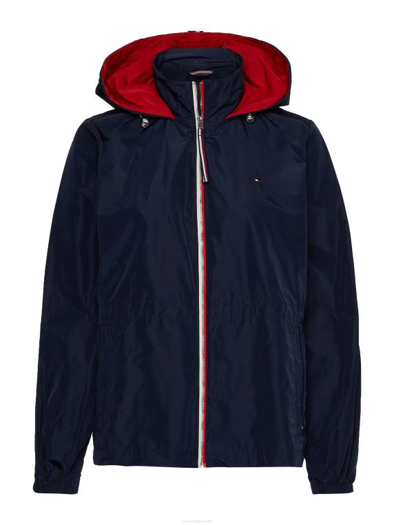 מעיל רוח ניילון NX201967 שמיים מדבריים/אדום ראשוני Tommy Hilfiger