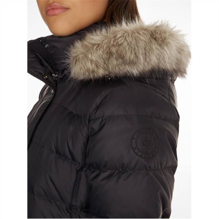 מעיל פוך טיירה עם פרווה NX2019705 שָׁחוֹר Tommy Hilfiger