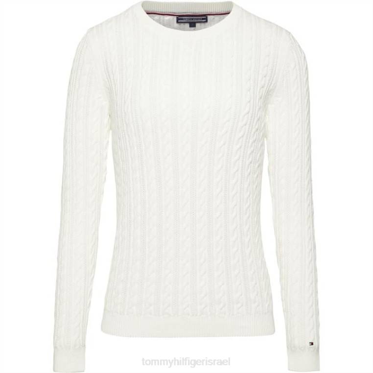 סוודר כבל פסקלינו NX2019718 לבן Tommy Hilfiger