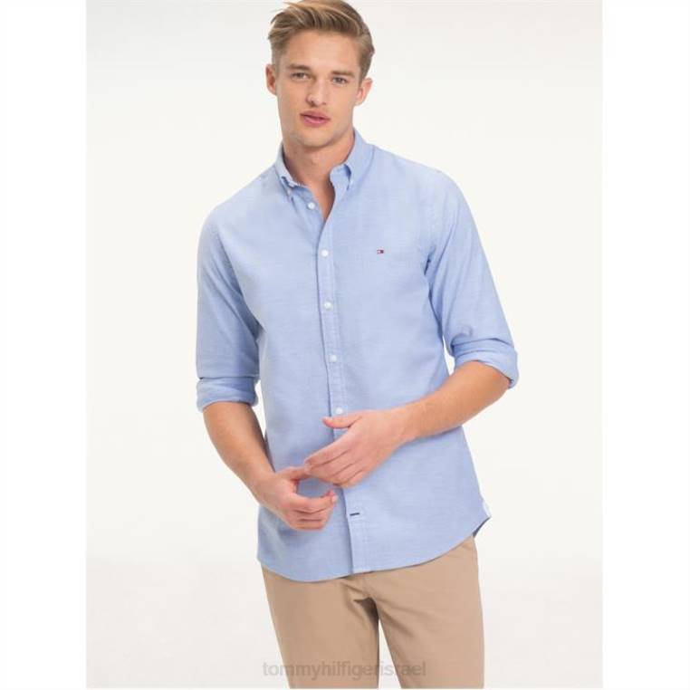 חולצת אוקספורד בגזרה דקיקה NX2019744 כחול 474 Tommy Hilfiger