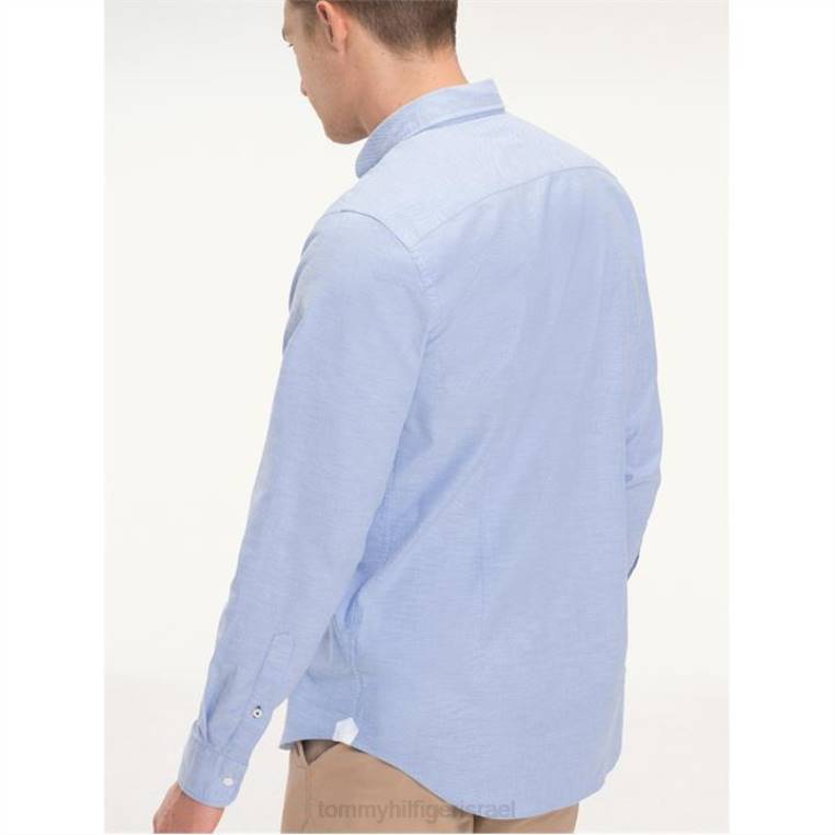 חולצת אוקספורד בגזרה דקיקה NX2019744 כחול 474 Tommy Hilfiger