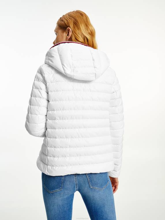 ג'קט קפוצ'ון חיוני במילוי פוך NX201975 האופטי הלבן Tommy Hilfiger