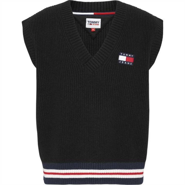 אפוד סוודר טומי צמר לגברים NX2019768 bds blackhtr Tommy Hilfiger