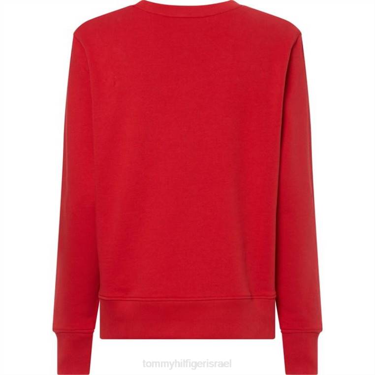 סוודר גרפי של טומי לנשים NX2019778 אדום ראשוני Tommy Hilfiger