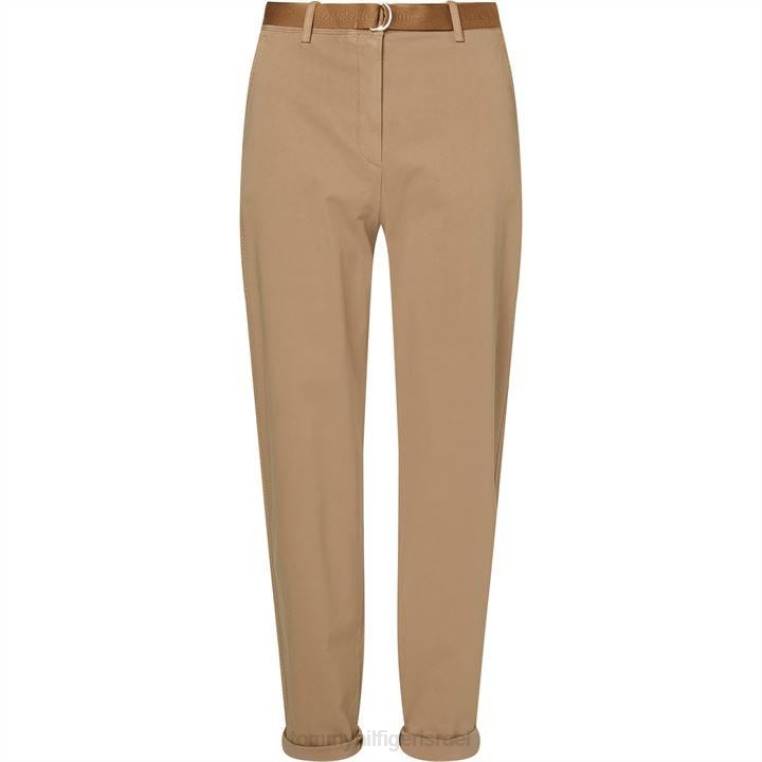 מכנסי צ'ינו חגורים NX2019792 בז 'אג Tommy Hilfiger