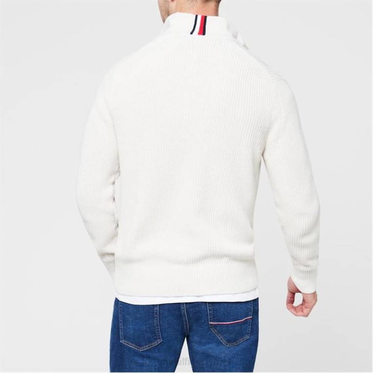 טומי טקסט חצי זיפ NX2019812 אלבסטר af3 Tommy Hilfiger