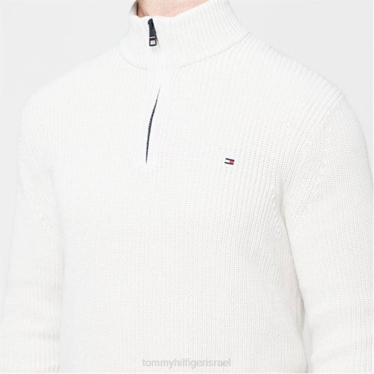 טומי טקסט חצי זיפ NX2019812 אלבסטר af3 Tommy Hilfiger