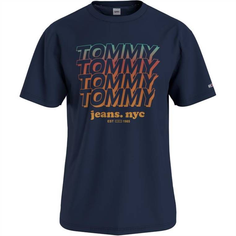 חולצת לוגו חוזרת NX2019838 צי הדמדומים Tommy Hilfiger