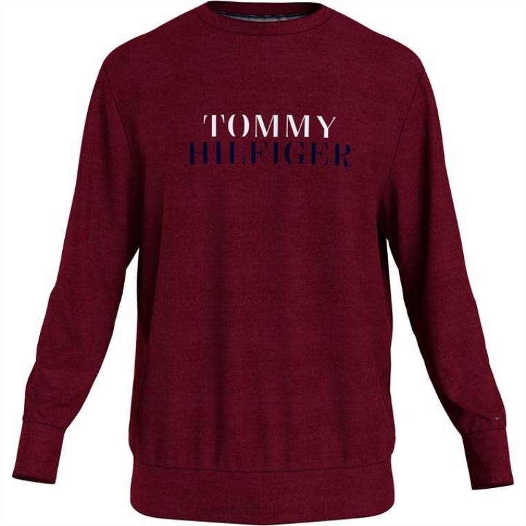 סווטשירט לוגו ניגודי NX2019844 אודם עמוק Tommy Hilfiger