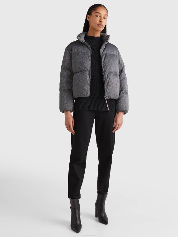 להגן על מעיל פוך רגוע מתכתי NX201984 לורקס כסף Tommy Hilfiger