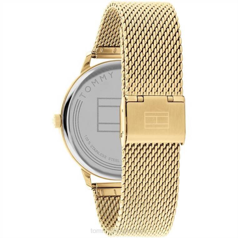 שעון רשת זהב של ג'נטס NX2019867 זהב/כחול Tommy Hilfiger