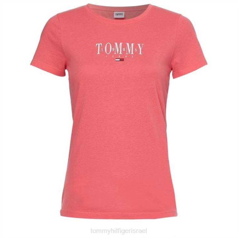 חולצת טי לוגו בגזרה דקיקה NX2019927 ורד גן Tommy Hilfiger