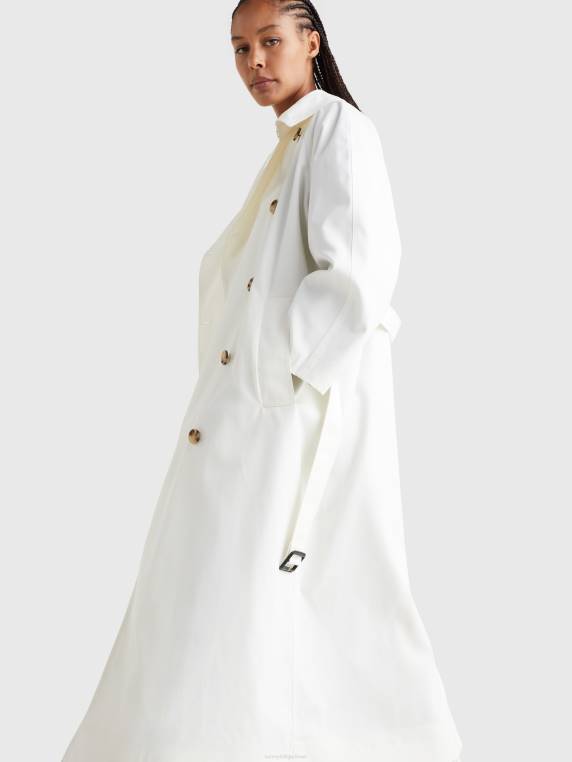 מעיל טרנץ' פסים אוברסייז הפיך הכנה לחוף המערבי NX201993 שֶׁנהָב Tommy Hilfiger