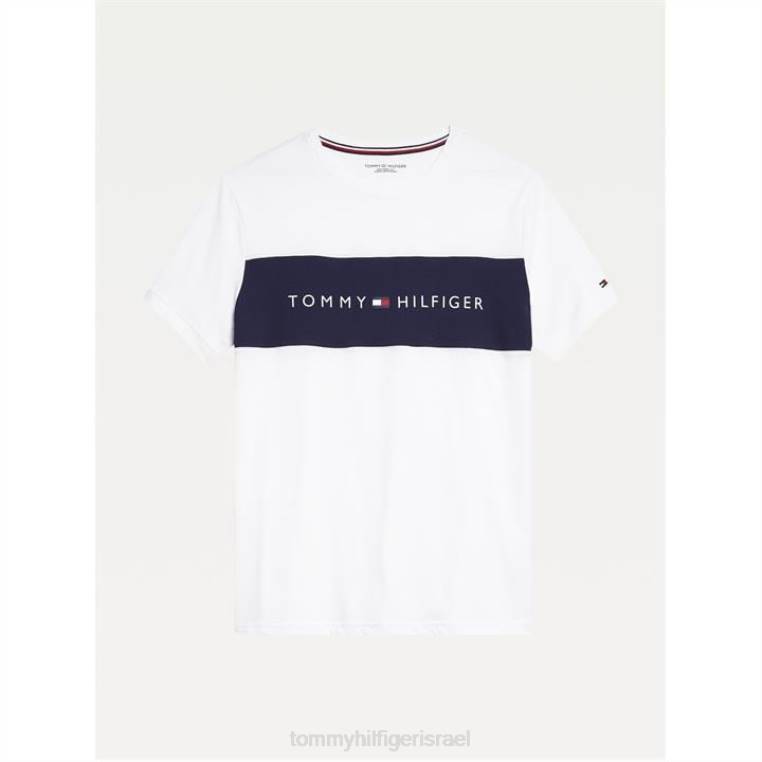 חולצת טי עם שרוולים קצרים בצוואר NX2019953 לבן Tommy Hilfiger