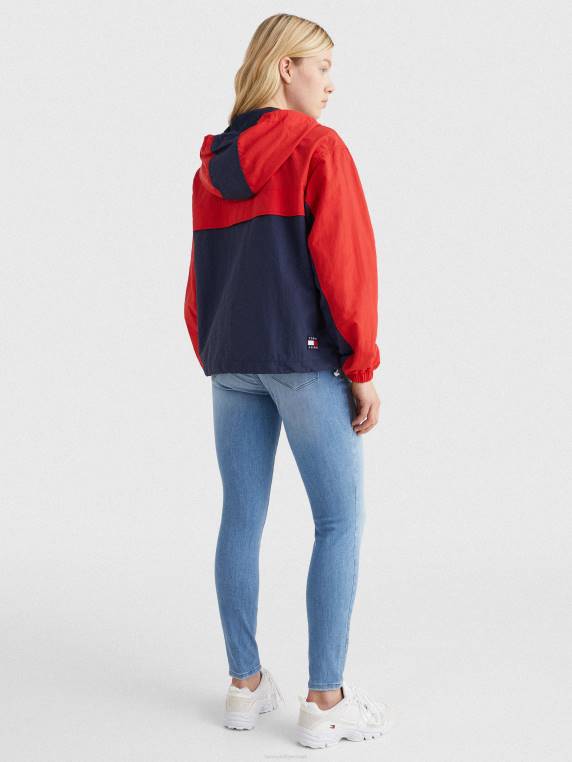 מעיל רוח שיקגו חסום צבע NX201996 דמדומים צי/מולטי Tommy Hilfiger