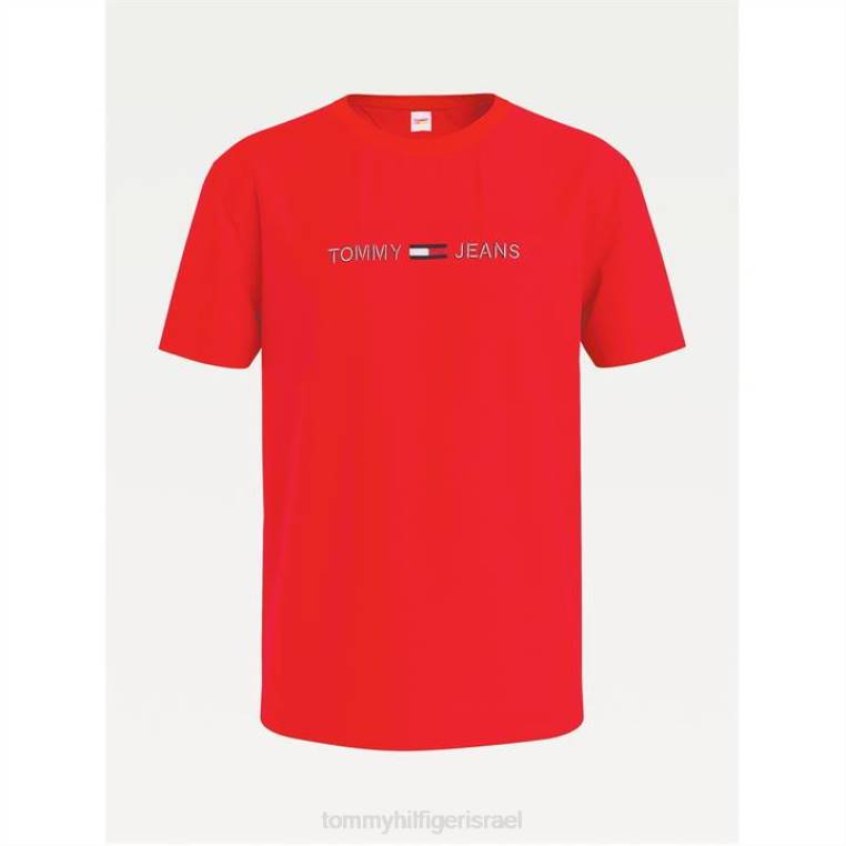 חולצת טי לוגו ליניארי תלת מימד NX2019985 ארגמן עמוק Tommy Hilfiger